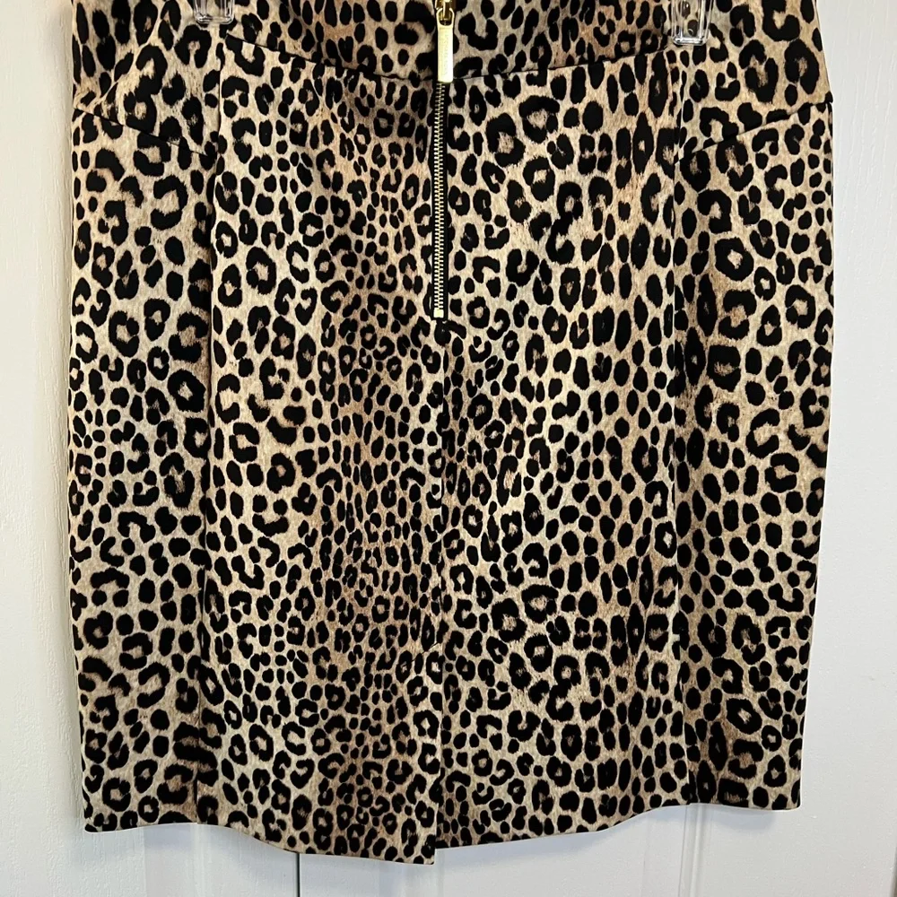 Chic Michael Kors Leopard Animal Print Pencil Skirt - Picture 2 of 5
